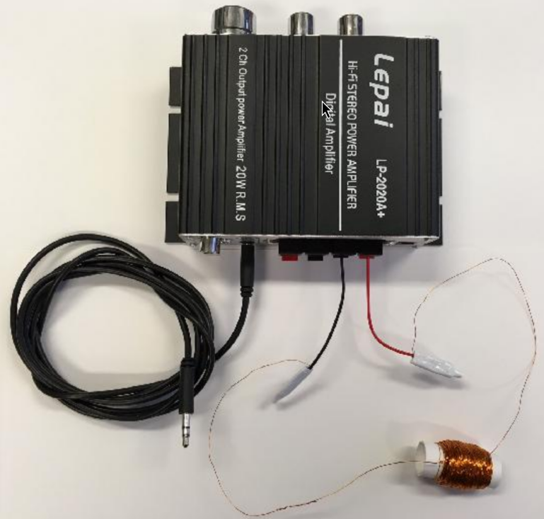 Solenoid connected to the amplifier