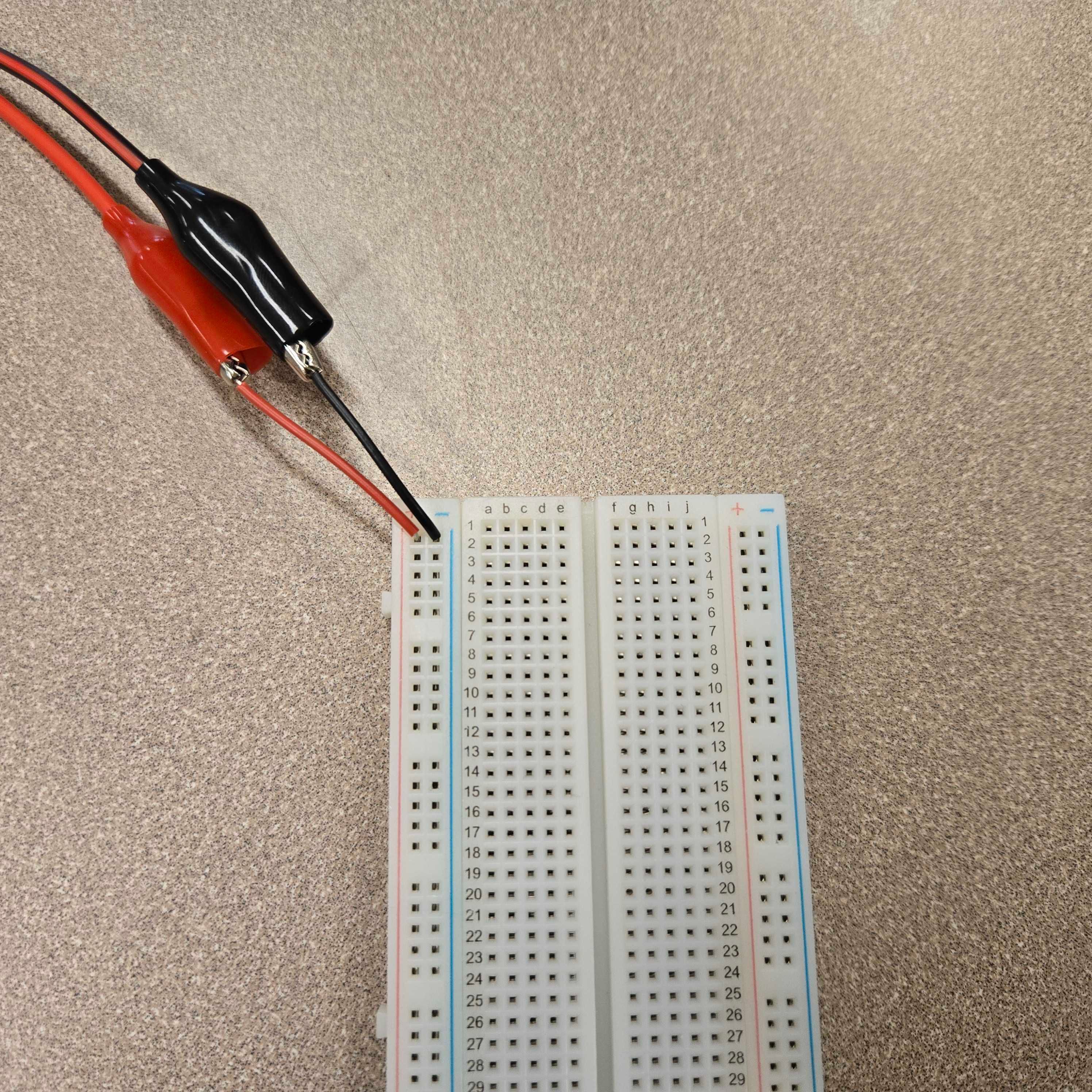 PSU cables connected to hook-up wires connected to the board