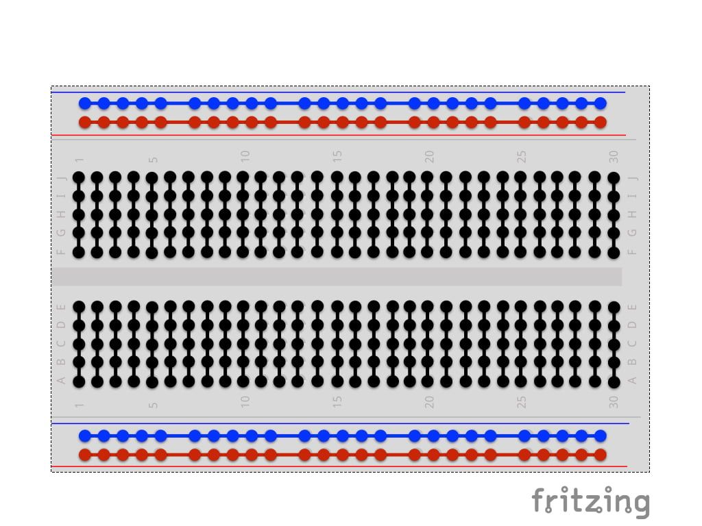 Diagram showing connected holes. Credit: Fritzing