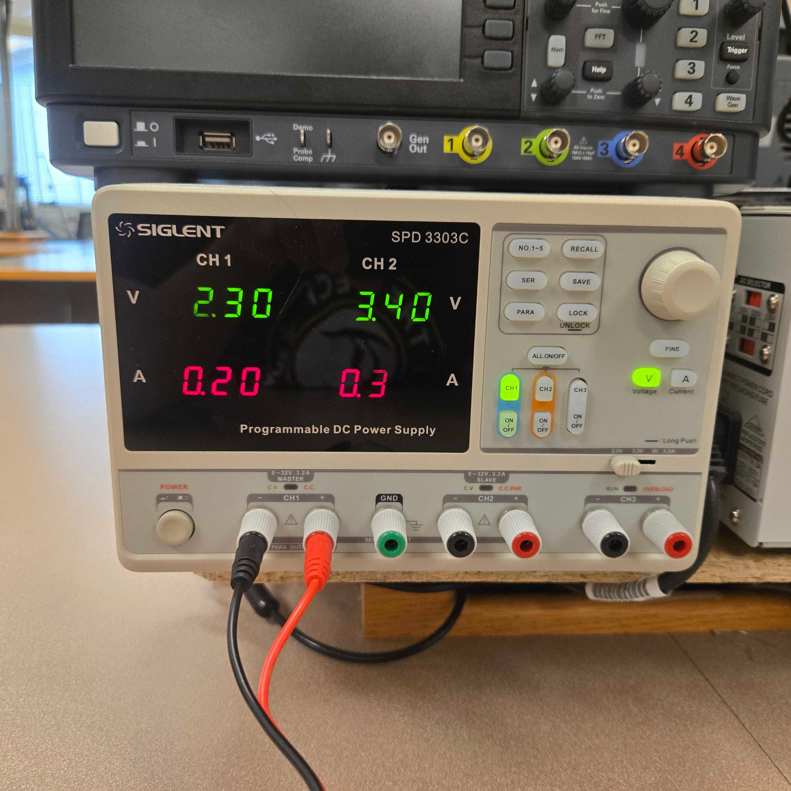Power supply unit (PSU) with leads connected, not turned on